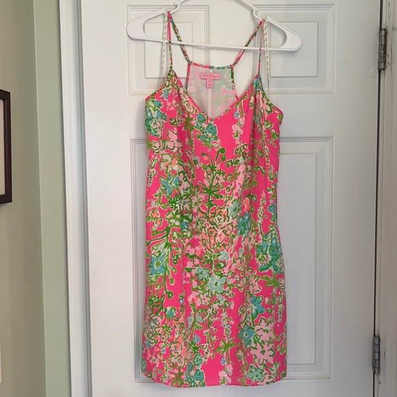 Lilly Pulitzer silk tank dress, Flamingo Pink Southern Charm - Picture 1 of 8